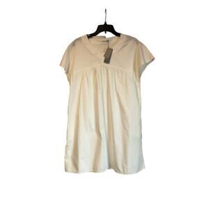 NWT Lepsim Womens Peasant Dress Sz L Smock Boxy Renaissance House Cottagecore